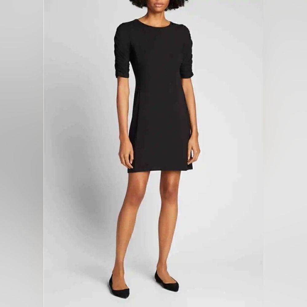 Theory Black Gather Sleeve Dress Size XS US 0